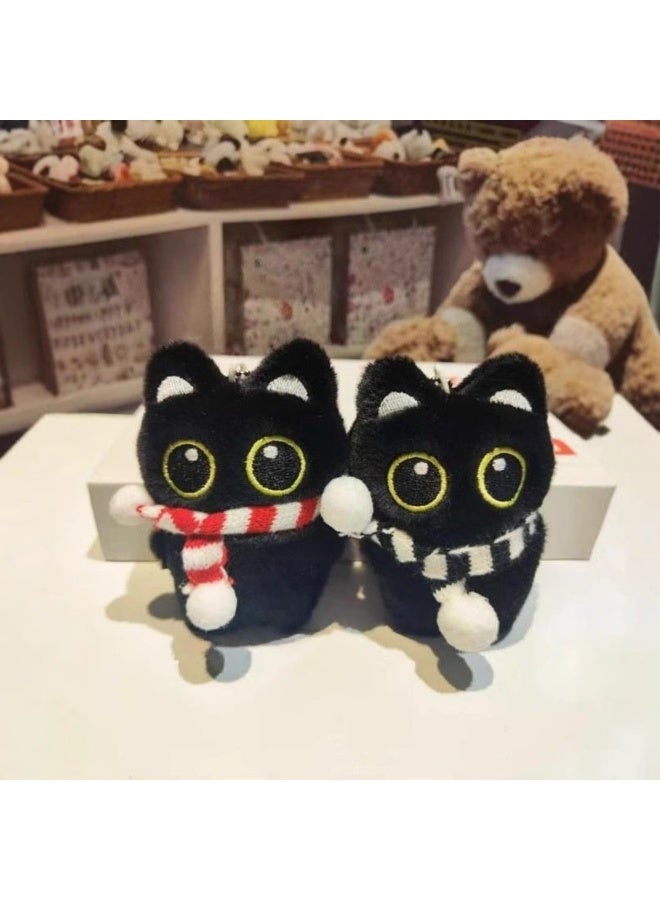 M MIAOYAN Black cat bag charms, cute cat plush keychains, black cat gifts, suitable for handbags, backpacks, wallets, keychain accessories, gifts for cat lovers - Image 3
