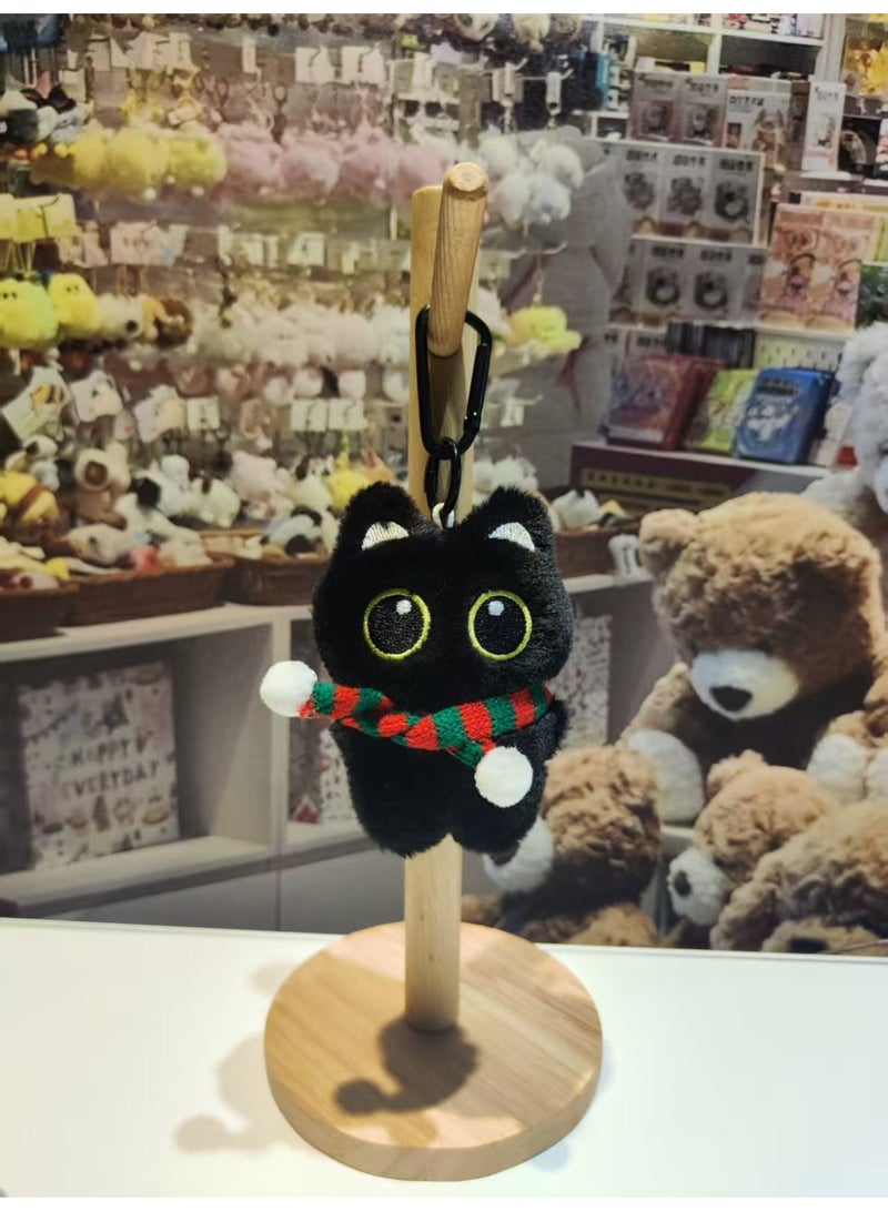 M MIAOYAN Black cat bag charms, cute cat plush keychains, black cat gifts, suitable for handbags, backpacks, wallets, keychain accessories, gifts for cat lovers - Image 1