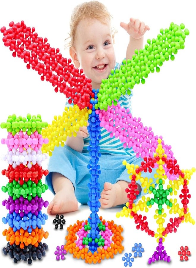 QUILBOOL Snowflakes Interlocking Solid Plastic Building Block Toys | Educational Toys for Preschool Kids | DIY Building Blocks Toy for Boys and Girls Aged 3+ | Creative Kids Toy (100 PCS) - Image 1