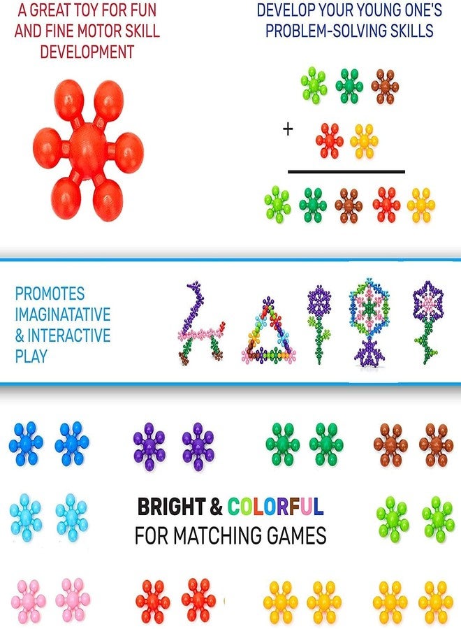 QUILBOOL Snowflakes Interlocking Solid Plastic Building Block Toys | Educational Toys for Preschool Kids | DIY Building Blocks Toy for Boys and Girls Aged 3+ | Creative Kids Toy (100 PCS) - Image 2
