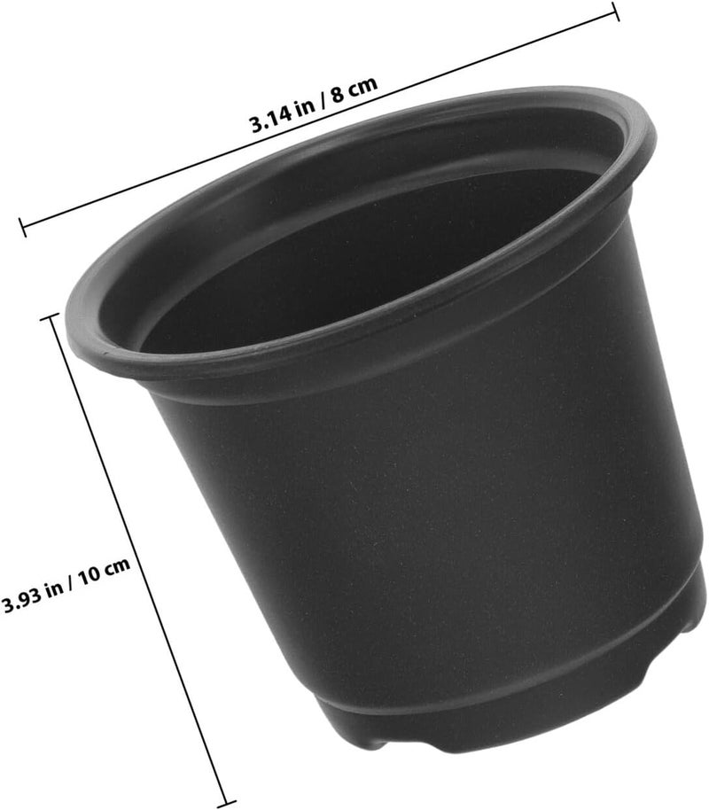 30pcs Black Plastic Nursery Pots 100mm Medium Seedling Containers for Indoor Outdoor Plant Propagation and Garden Supply - Image 2