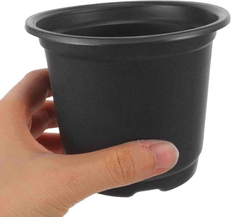 30pcs Black Plastic Nursery Pots 100mm Medium Seedling Containers for Indoor Outdoor Plant Propagation and Garden Supply - Image 4