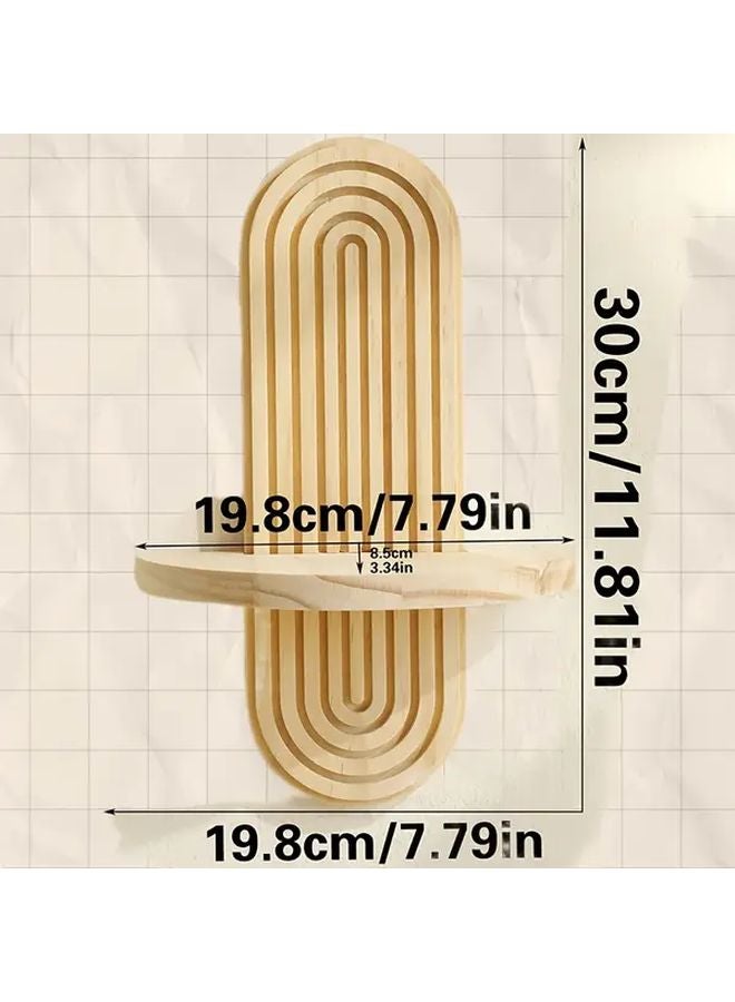 Bohemian Floating Shelf White 11.81x7.79in Wood Wall Shelf For Plants Photo Frames - Image 5