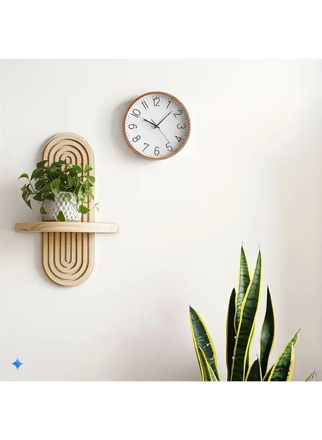 Bohemian Floating Shelf White 11.81x7.79in Wood Wall Shelf For Plants Photo Frames - Image 3