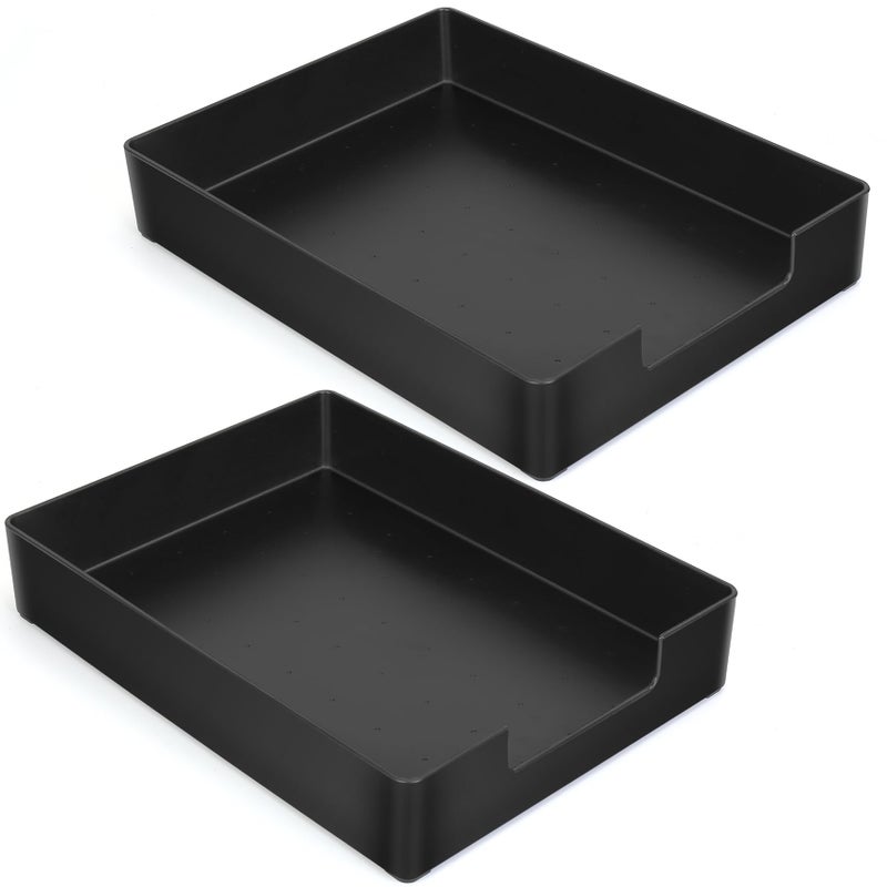 EsOfficce LetterSize Tray 2PCS Plastic Stackable A4 Paper Tray Desk Drawer Organizer Multiuse Large Storage Basket for Office Home Supplies13 x 96 inch