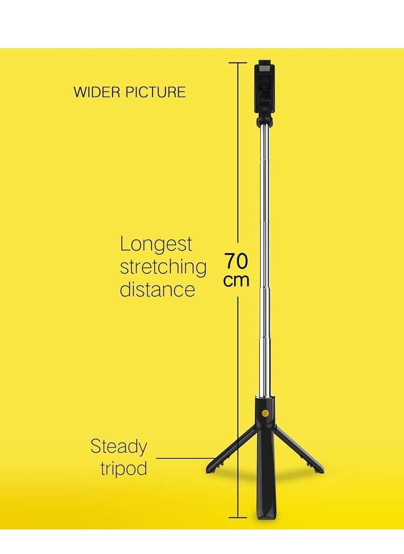ELTRAZONE - Selfie Stick Integrated Tripod BT 4.0 Wireless Selfie Stick Mini Portable Extendable Selfie Stick Tripod for Smart Phone - Image 1