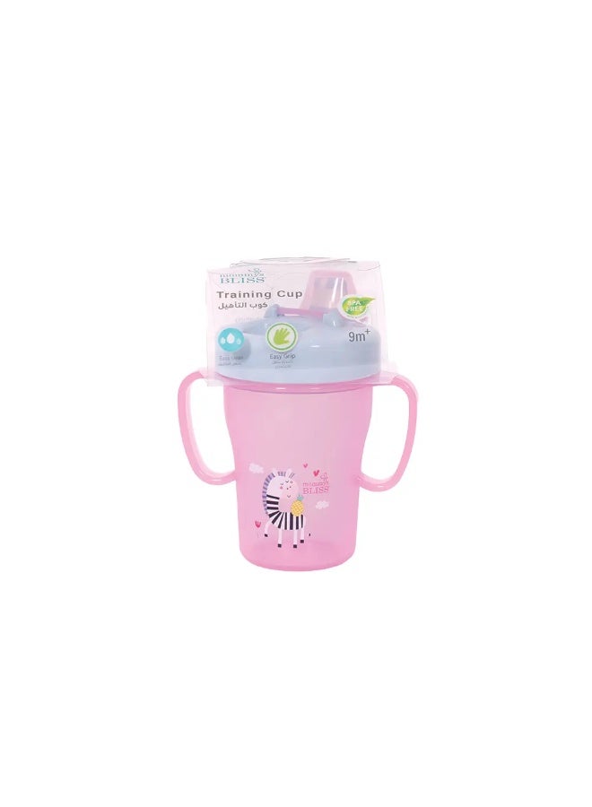 mommys BLISS كوب تدريب للأطفال ضد الانسكاب – 180 مل (6 أونصات)، مقبض سهل الإمساك، خالي من BPA، مثالي للأطفال من 9 أشهر فما فوق (وردي) - Image 2