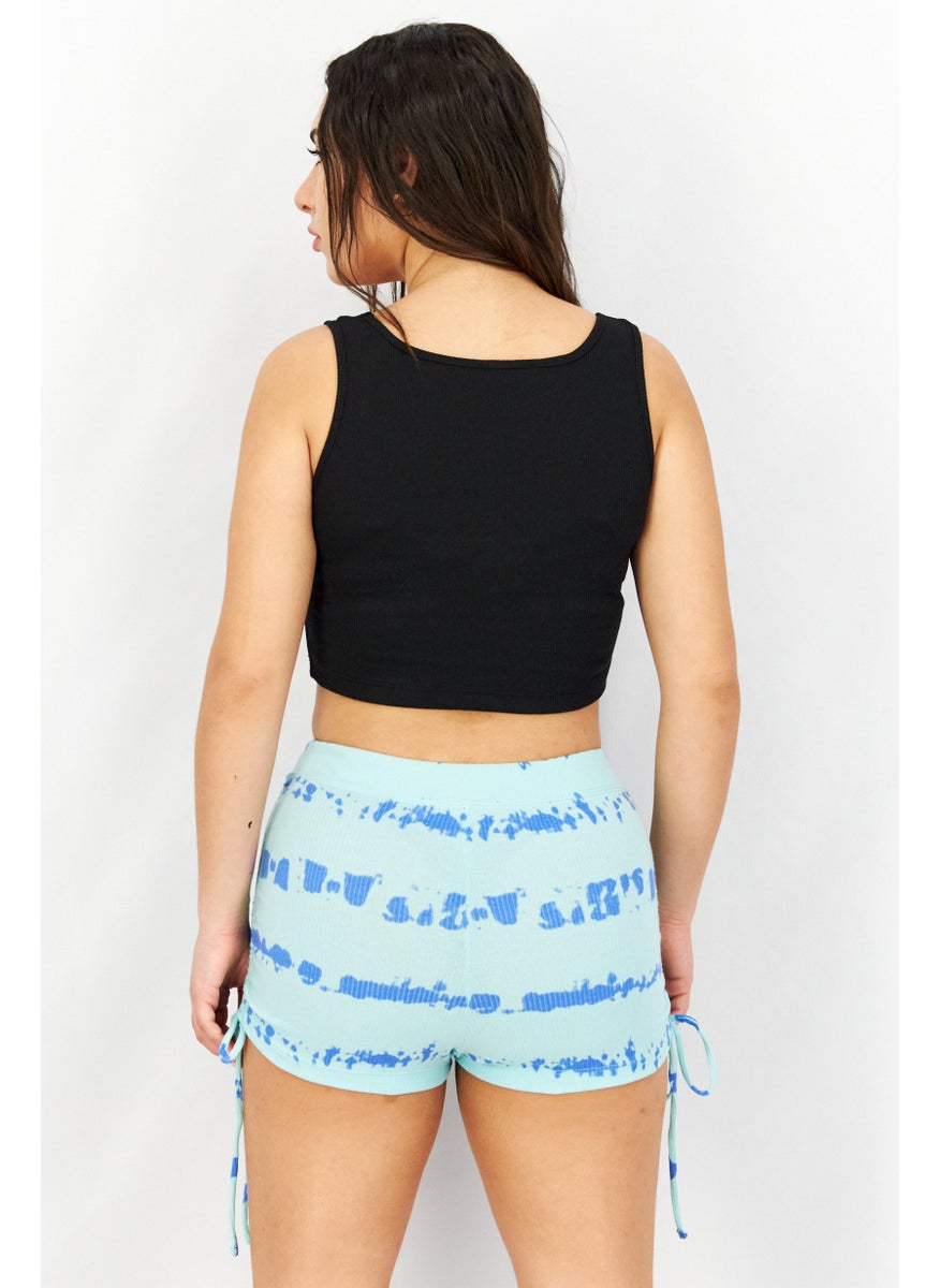 boohoo - Women Square Neck Sleeveless Textured Cropped Top, Black - Image 1