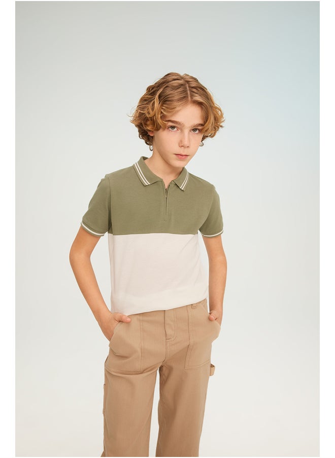 DeFacto - Boy Regular Fit Polo Neck Knitted Short Sleeve Polo T-Shirt - Image 1