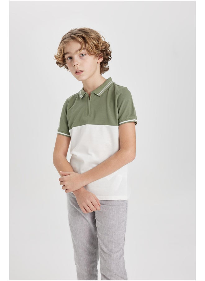 DeFacto - Boy Regular Fit Polo Neck Knitted Short Sleeve Polo T-Shirt - Image 1