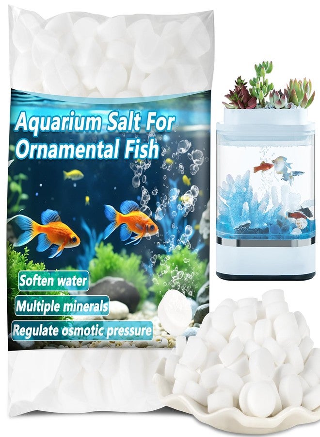 MAQIHAN 150 Tablets Aquarium Salt - Aquarium Salt Freshwater for Freshwater Tank Koi Pond Salt for Koi Fish, Goldfish, Guppies, Mollies, Scats, Monos - Image 1