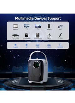 ELTRAZONE "Mini Projector S10 – 5G WiFi Portable Video Projector, 1920x1080P Smart Multimedia Projector, 8000 Lumens, Bluetooth Home Theater Cinema Projector with Bluetooth/WiFi/USB/SD Card Support (White)"  - Image 5