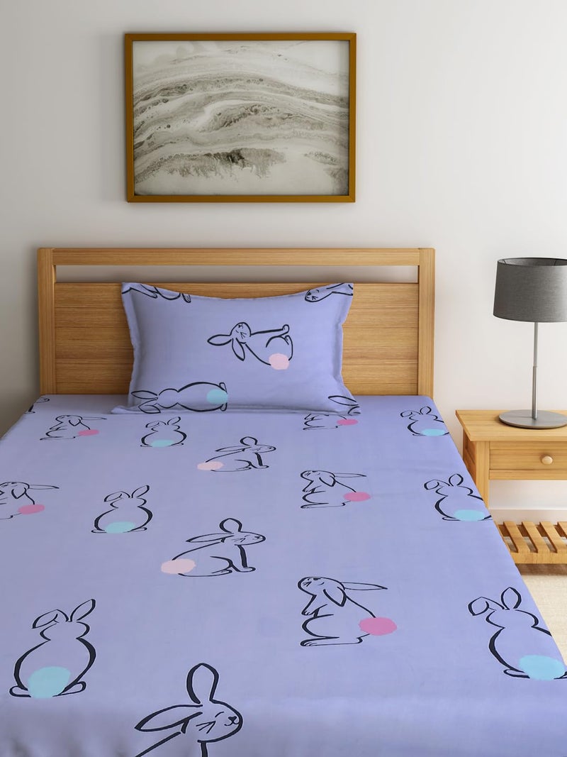 Ambra Linens مجموعة ملاءات سرير أطفال من أمبرا لينينز سرير مفرد 100% قطن ناعم وسلس ملاءة مسطحة للاستخدام على مدار السنة 1 ملاءة سرير 1 غطاء وسادة مريح وقابل للتنفس لسرير الأطفال 152 سم × 228 سم 60 × 90 بوصة - Image 2