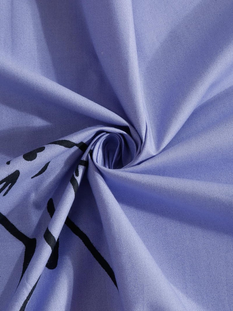 Ambra Linens مجموعة ملاءات سرير أطفال من أمبرا لينينز سرير مفرد 100% قطن ناعم وسلس ملاءة مسطحة للاستخدام على مدار السنة 1 ملاءة سرير 1 غطاء وسادة مريح وقابل للتنفس لسرير الأطفال 152 سم × 228 سم 60 × 90 بوصة - Image 3