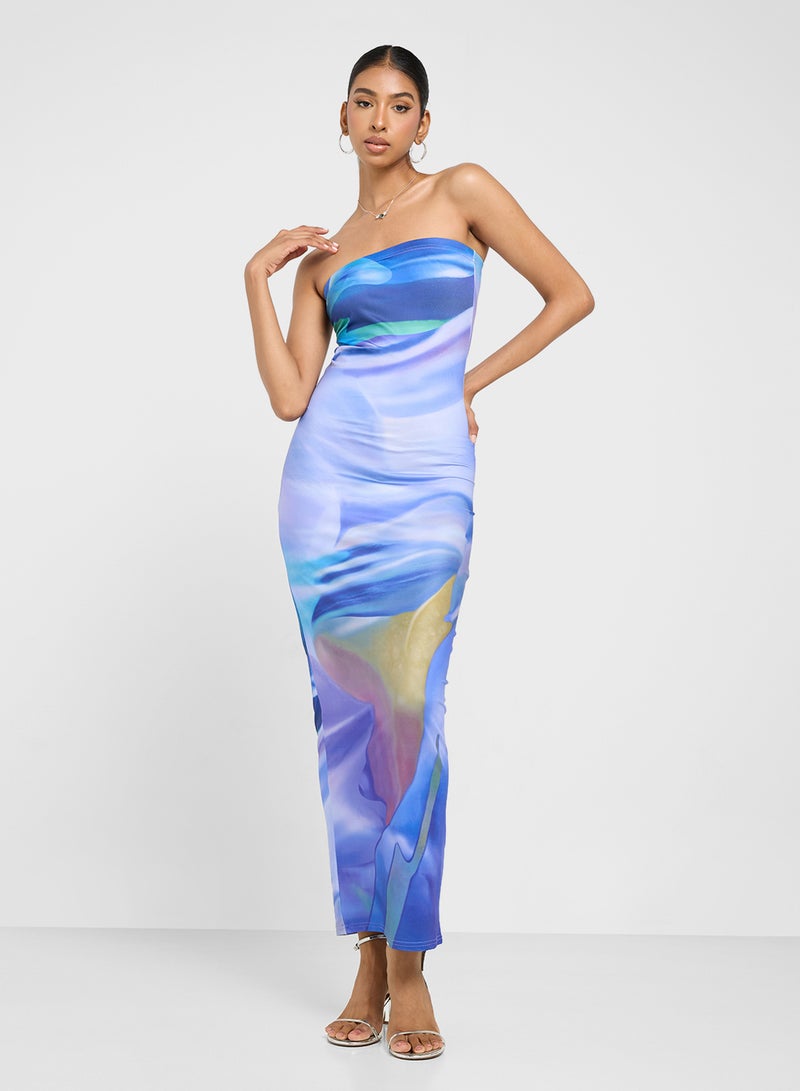 Ginger Abstract Strapless Dress - Image 4