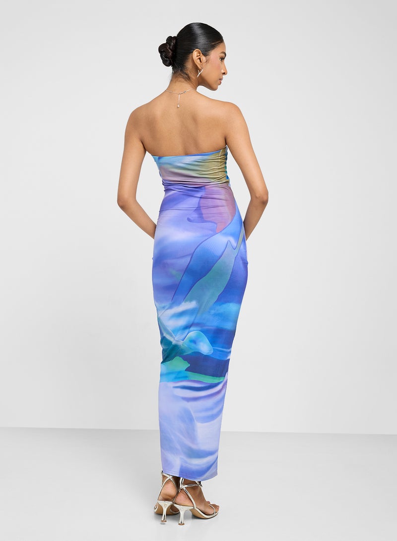 Ginger Abstract Strapless Dress - Image 2