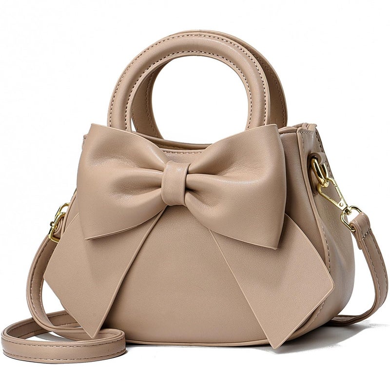 Big bow PU leather portable shoulder diagonal span shell bag - Image 1