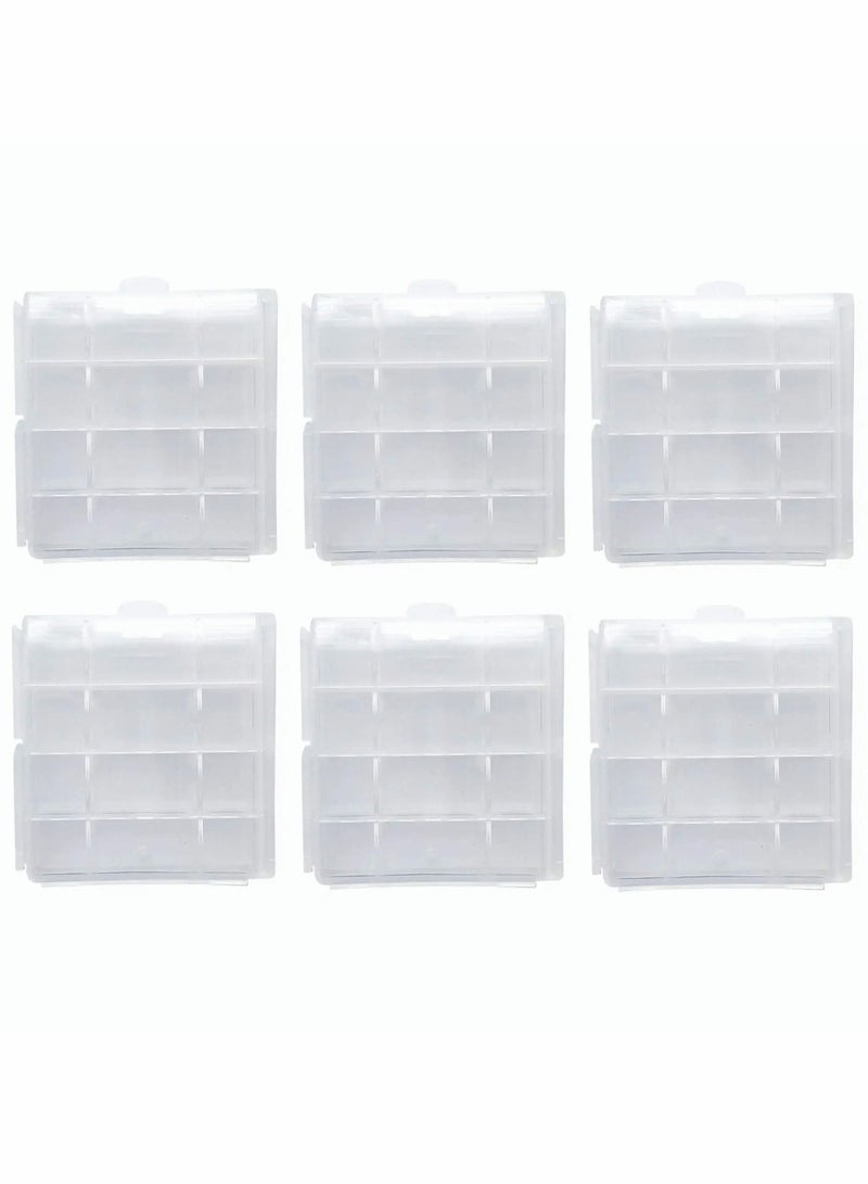 Y&D Battery Case AA/AAA Holder Container Compact Portable Organizer Storage Insulative Plastic Clear Protective for Travelling/Home/Office/School/Garage(6 PCS) - Image 1