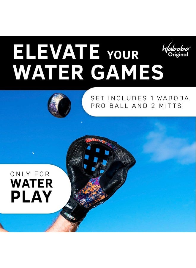 Waboba Catch Water Gloves Pro Water Bouncing Ball Set - for Beach Games & Swimming Pool Toys - 2 Baseball Style Mitts for Catching Water Balls - One Size Ambidextrous Design - Image 3