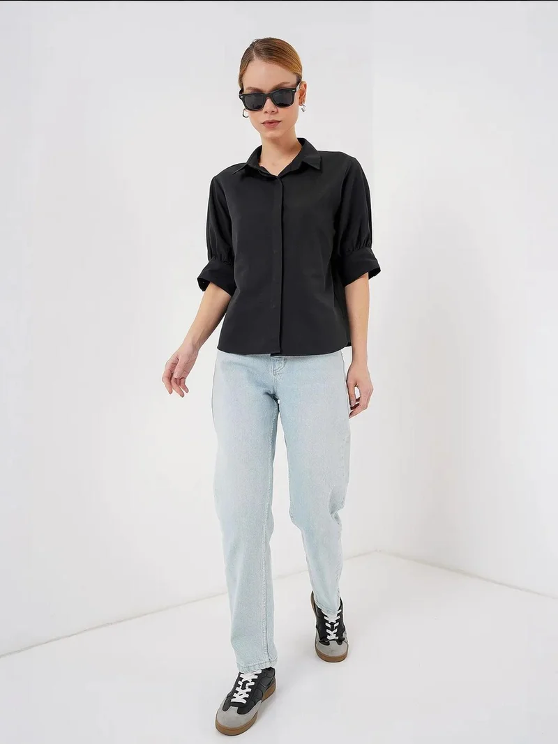 بيغ دارت قميص بوبلين بأزرار وياقة قميص