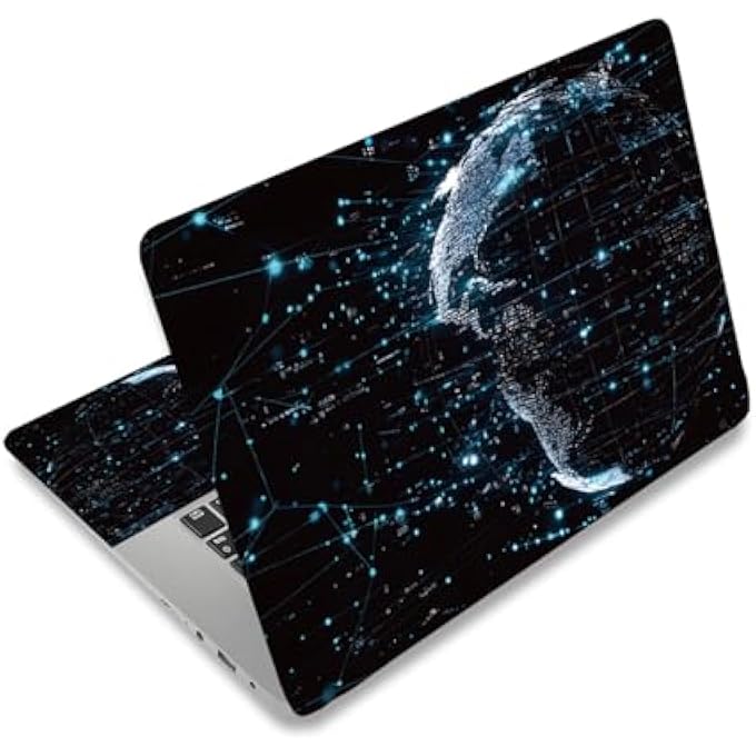rayihni DIGITAL EARTH LAPTOP SKIN STICKER DECALS FITS 12" 13" 13.3" 14" 15 INCH LAPTOP UNIVERSAL REMOVABLE VINYL NOTEBOOK ART PROTECTOR NETBOOK PC COVER DECAL - Image 1