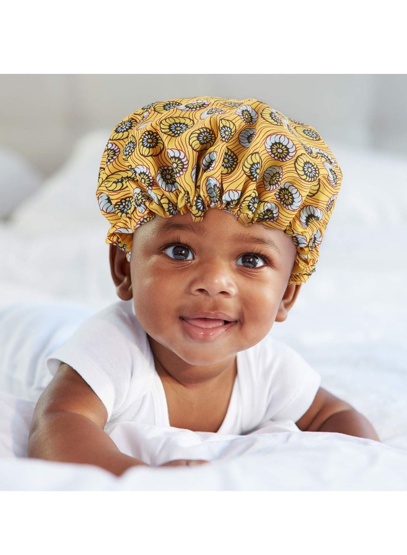 3 Pieces Kids Satin Bonnet Adjustable Sleeping Cap Reversible Soft Flower Night Hats for Teens Toddler Child Baby - Image 3