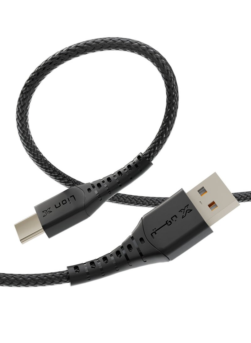 Lionx Type C Cloth Charging Cable 1 Meter Supports Fast Charging From LionX - Image 3