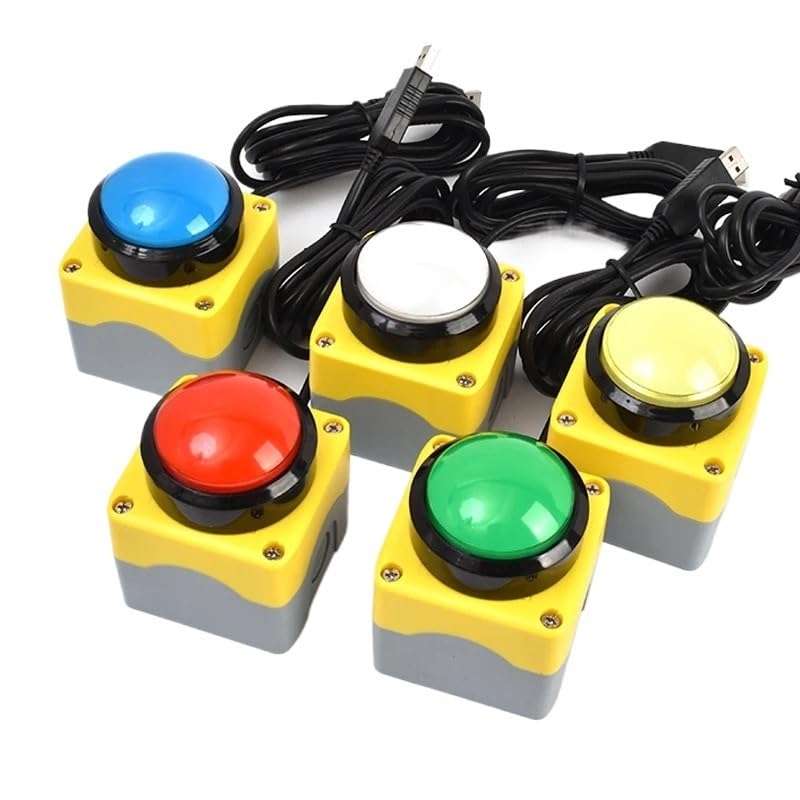 62Mm USB Custom Button Wireless Remote Control Answering Device Lottery Computer Mouse Shortcut Keyboard(62Mm White Button,Light UP Once_2M_Set by Yourself) - Image 4