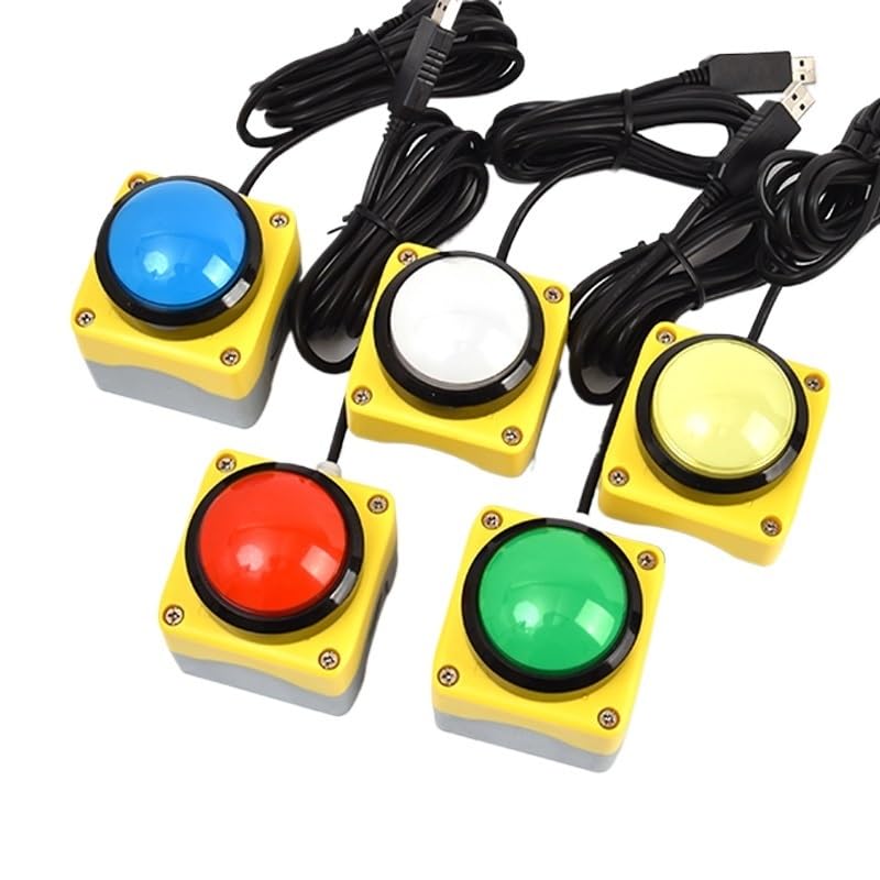 62Mm USB Custom Button Wireless Remote Control Answering Device Lottery Computer Mouse Shortcut Keyboard(62Mm White Button,Light UP Once_2M_Set by Yourself) - Image 2