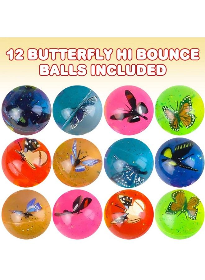 ArtCreativity Butterfly High Bounce Balls Set Of 12 Balls For Kids With 3D Butterfly Inside Outdoor Toys For Encouraging Active Play Party Favors And Pinata Stuffers For Boys And Girls - Image 3