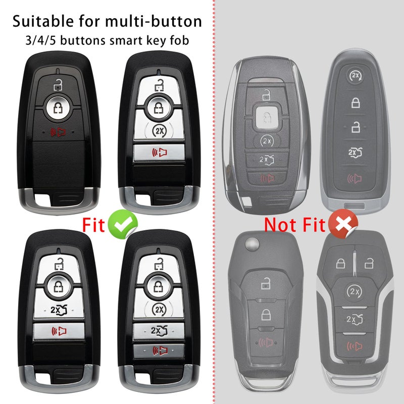 ZSPDACC Ford Bronco Key Fob Cover 2026 2025 2024 2023 2022 and Pickup Ranger Maverick car Key Case Transparent case fits Multiple Buttons - Image 2