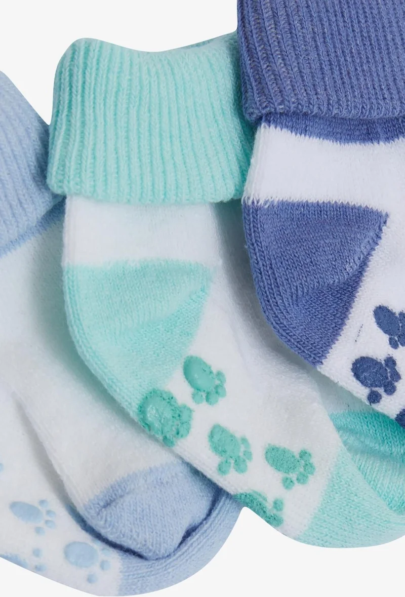 ميني دالما Mini Drop Baby Boy Newborn Socks 2 Colors 3 Pieces 0-3 Months, Mixed Colors