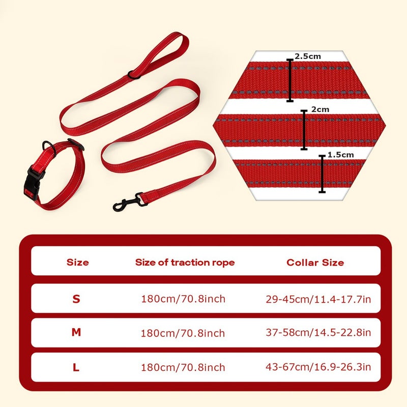 Brown Nylon Dog Collar And Leash 2pcs Set Medium Size Universal For Small Medium Large Breeds No Pull Neck Friendly Walking Kit Easy To Clean Low Maintenance - Image 2