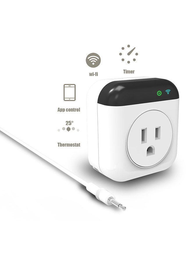 Programmable Smart Wifi Thermostat Plug Outlet Mini Temperature Controller 15A Plug-in Socket APP Control Voice Control Schedule Timer Electric Switch