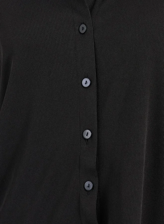 Styli Ribbed Knit Relaxed Fit Shirt & Pants Co-Ords