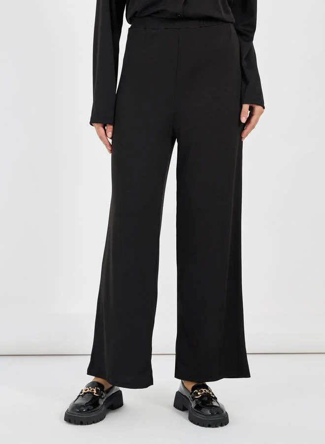 Styli Ribbed Knit Relaxed Fit Shirt & Pants Co-Ords
