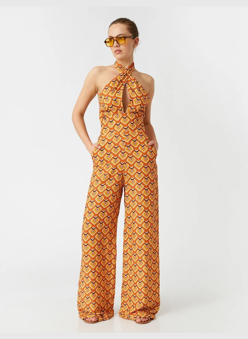 KOTON Patterned Jumpsuits Halter Neck
