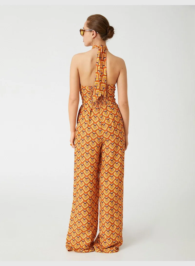 KOTON Patterned Jumpsuits Halter Neck