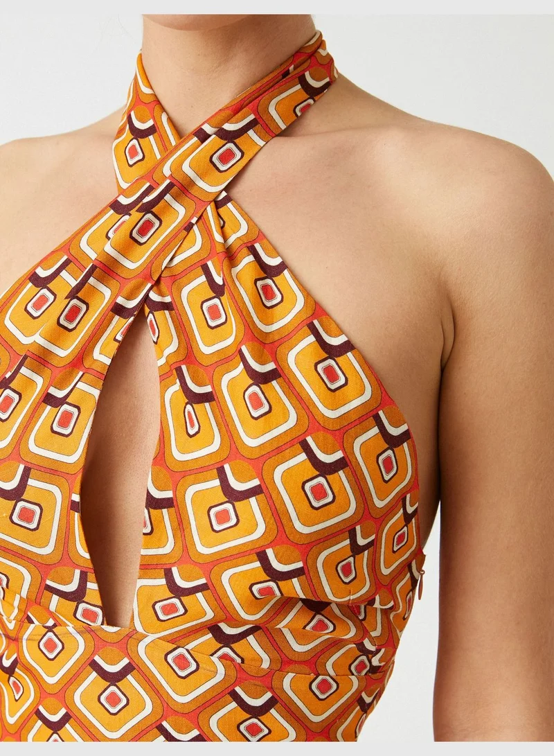 KOTON Patterned Jumpsuits Halter Neck