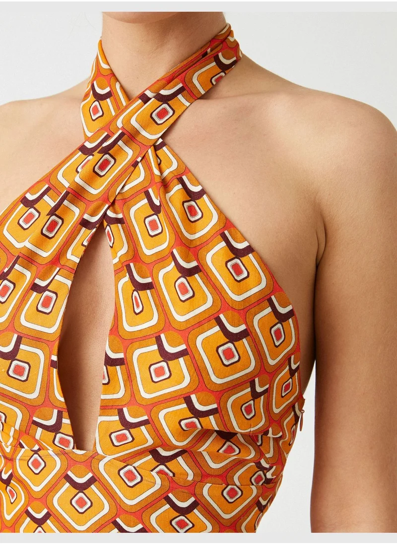 KOTON Patterned Jumpsuits Halter Neck