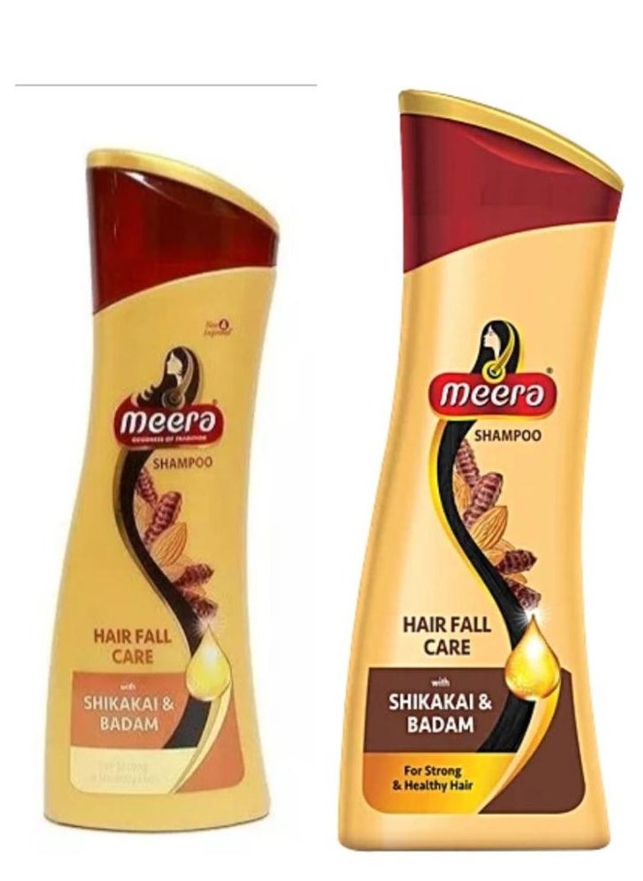 MEERA Set Shampoo with Shikakai & Badam for Hair Fall Care 2Pcs 340ml + 180ml 