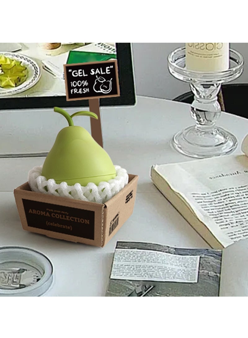 M MIAOYAN Pear Fruit Scent Car Air Freshener – Solid Aromatherapy Ornament for Vehicles, Long-Lasting Deodorizer for Car, Bathroom, or Small Spaces - Image 2