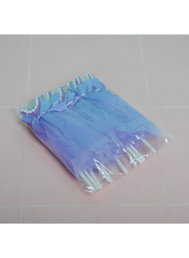 Cake Decoration Card-inserting Pearl Princess Yarn Dress Baby Pink Dress Wedding Birthday Party Baking Plug-in 1 Pack-Specifications:Pearl Silver Pink Skirt Pink Skirt (T-shirt) ]  - Image 4