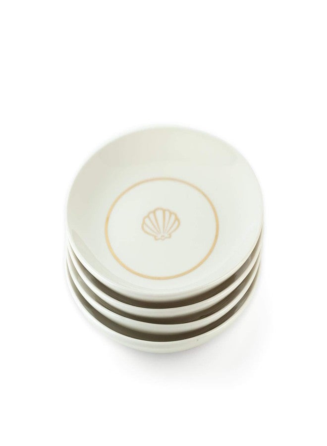 Seven20 Disney The Little Mermaid Scallop 4-Piece 7 Inch Round Porcelain Dessert Plate Set - Premium 7" White Salad/Appetizer Dinnerware Plates for Dinner, Restaurant, Family Party & Kitchen Use - Set of 4 - Image 3