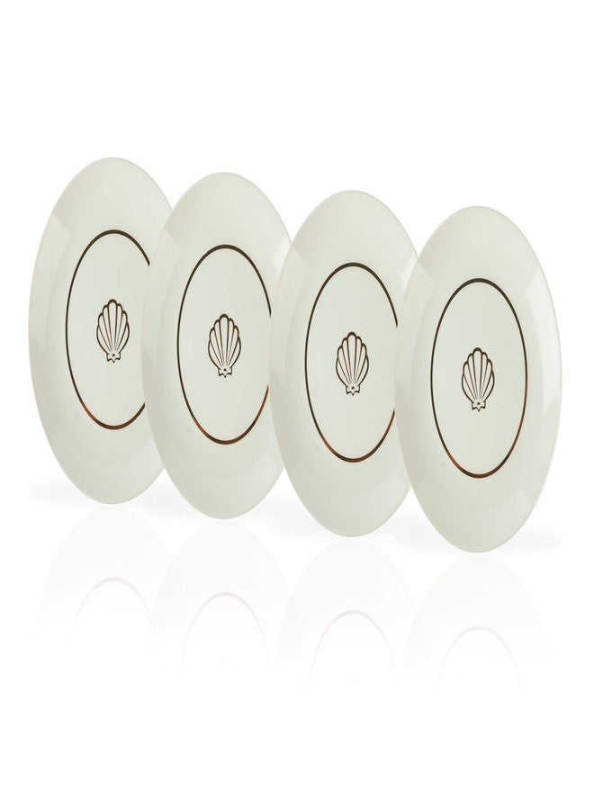 Seven20 Disney The Little Mermaid Scallop 4-Piece 7 Inch Round Porcelain Dessert Plate Set - Premium 7" White Salad/Appetizer Dinnerware Plates for Dinner, Restaurant, Family Party & Kitchen Use - Set of 4 - Image 2