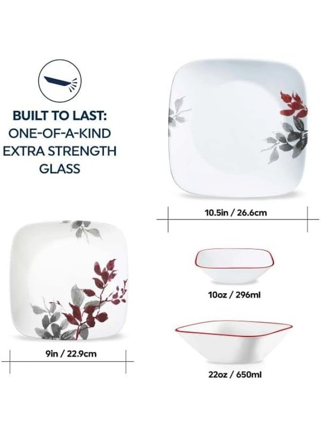 Corelle Kyoto Leaves 16pc Dinner Set Chip & Break Resistant - Image 4