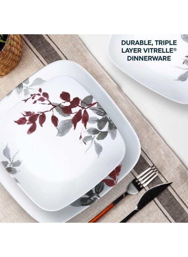 Corelle Kyoto Leaves 16pc Dinner Set Chip & Break Resistant - Image 2