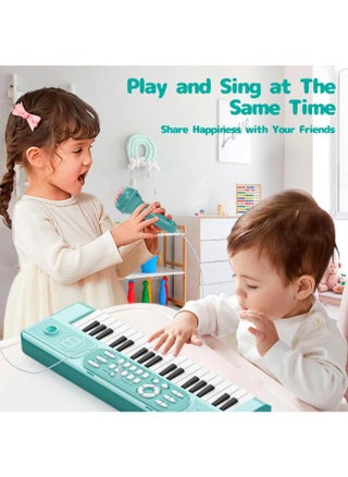 Kids Piano, 37 Keys with Microphone, Gifts for Boys and Girls, Educational Toys on Keyboard and Musical Instruments (Product Code 668-04) Light Green - pzsku/ZD34382C78D4C7DA2F8C9Z/45/1749848931/23c98eb1-1316-491b-b60b-df17f58a40db