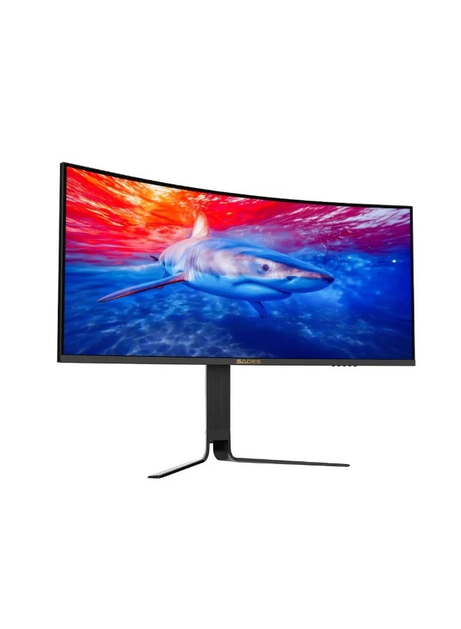 SADES-BL Shark 34 Inch Curved Gaming Monitor, 4K WQHD, 165Hz, 0.3ms, HDMI 2.1, Black - Image 4