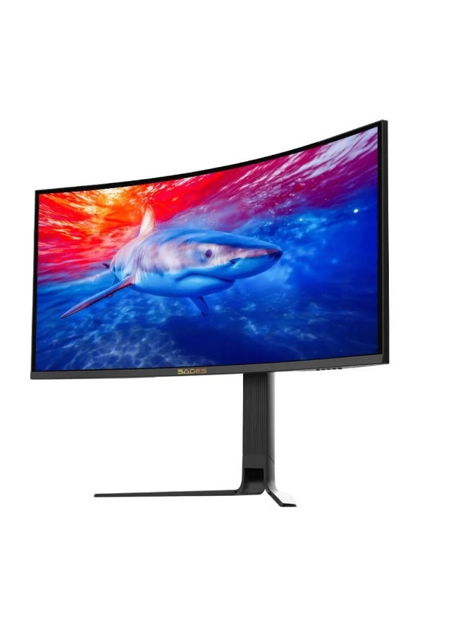 SADES-BL Shark 34 Inch Curved Gaming Monitor, 4K WQHD, 165Hz, 0.3ms, HDMI 2.1, Black - Image 3